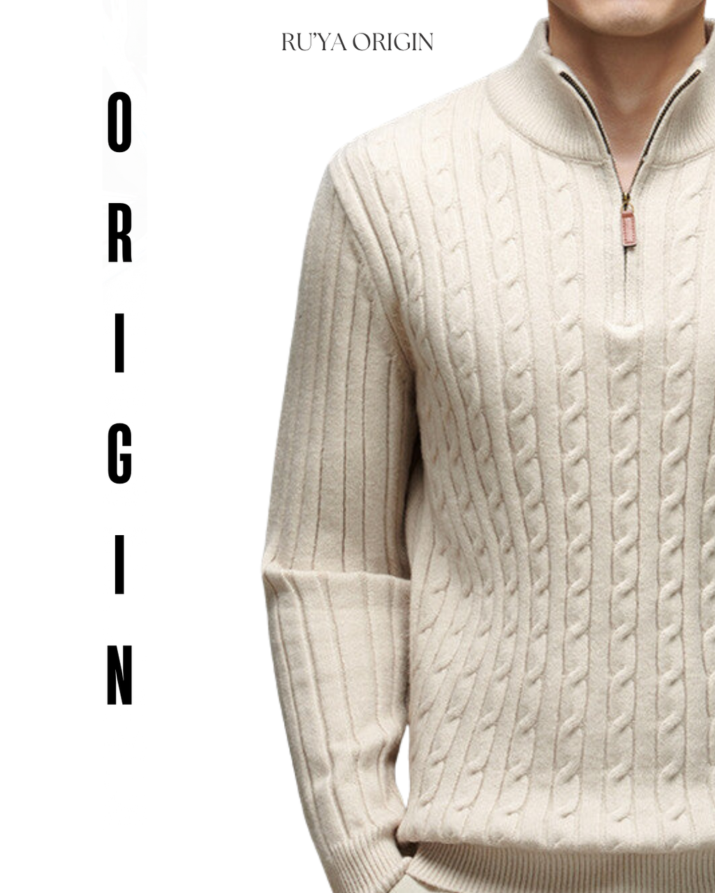 Cable Half Zip Knit
