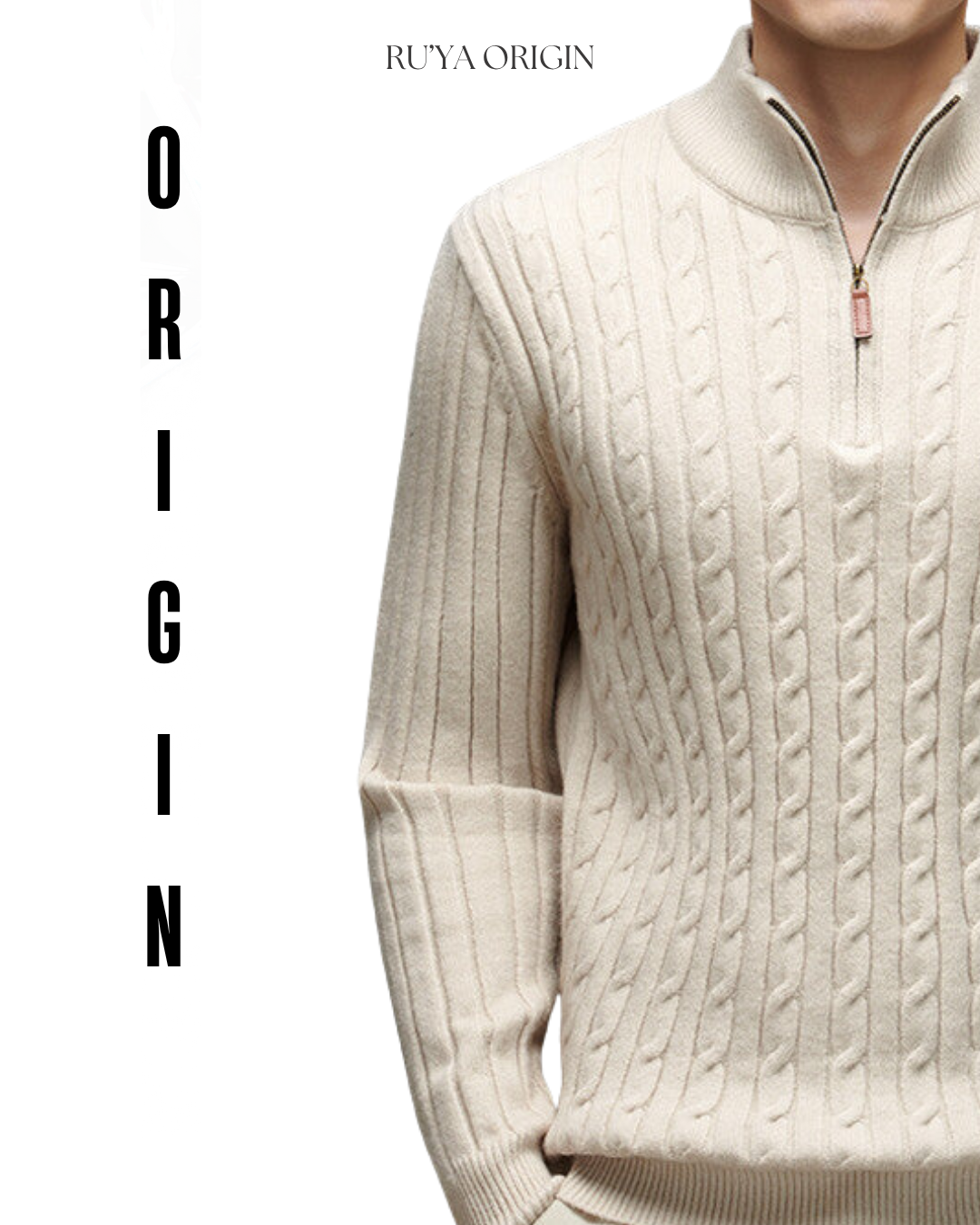 Cable Half Zip Knit