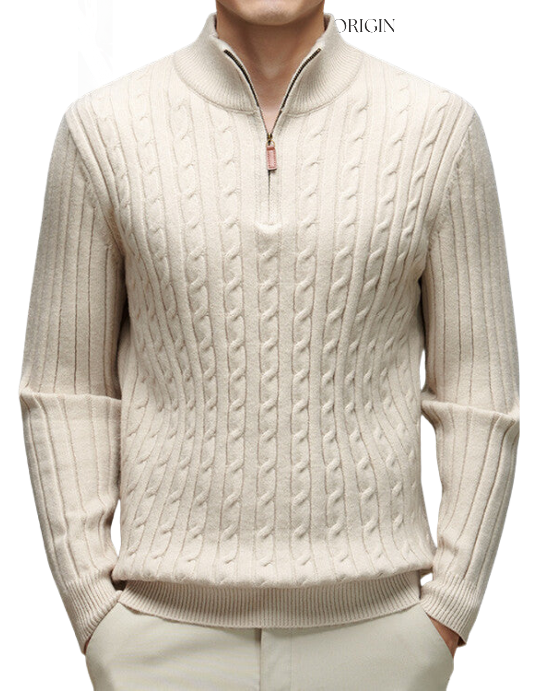 Cable Half Zip Knit