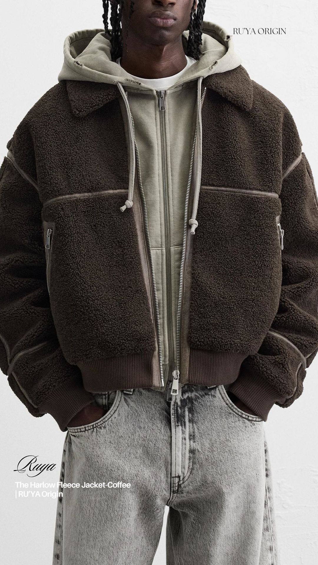 THE HARLOW FLEECE JACKET- GROUND WHITE