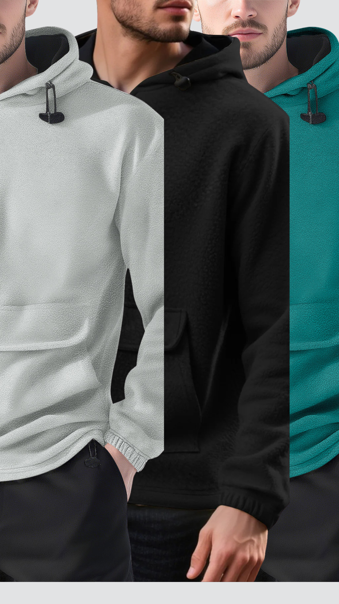 Fleece Half Zip Hoodie - Noir