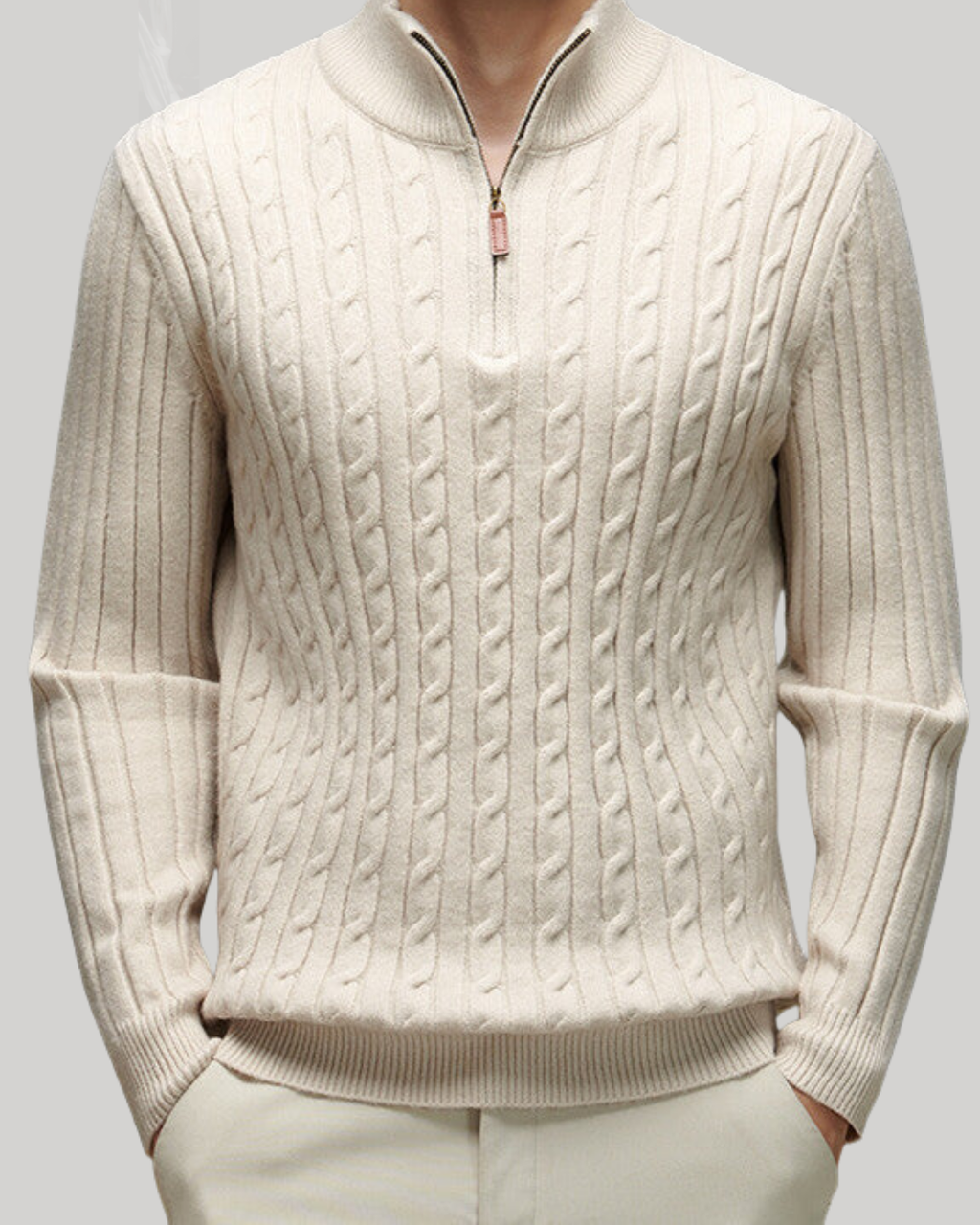 Cable Half Zip Knit