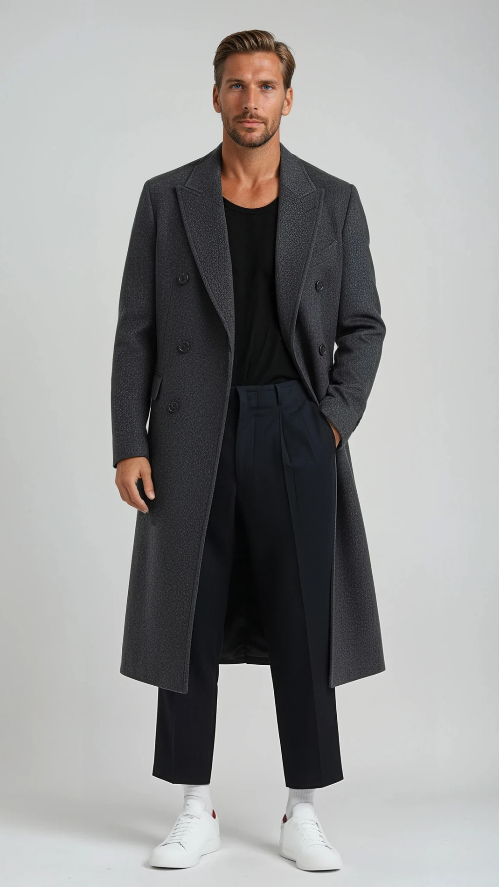 The Harrington Double Breast Coat - Noir