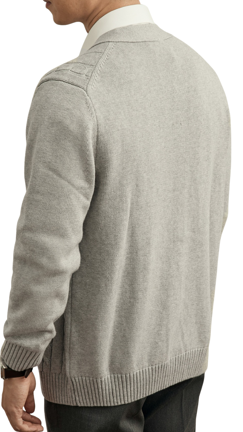 Cable Knit Mareno Cardigan - Soft Grey