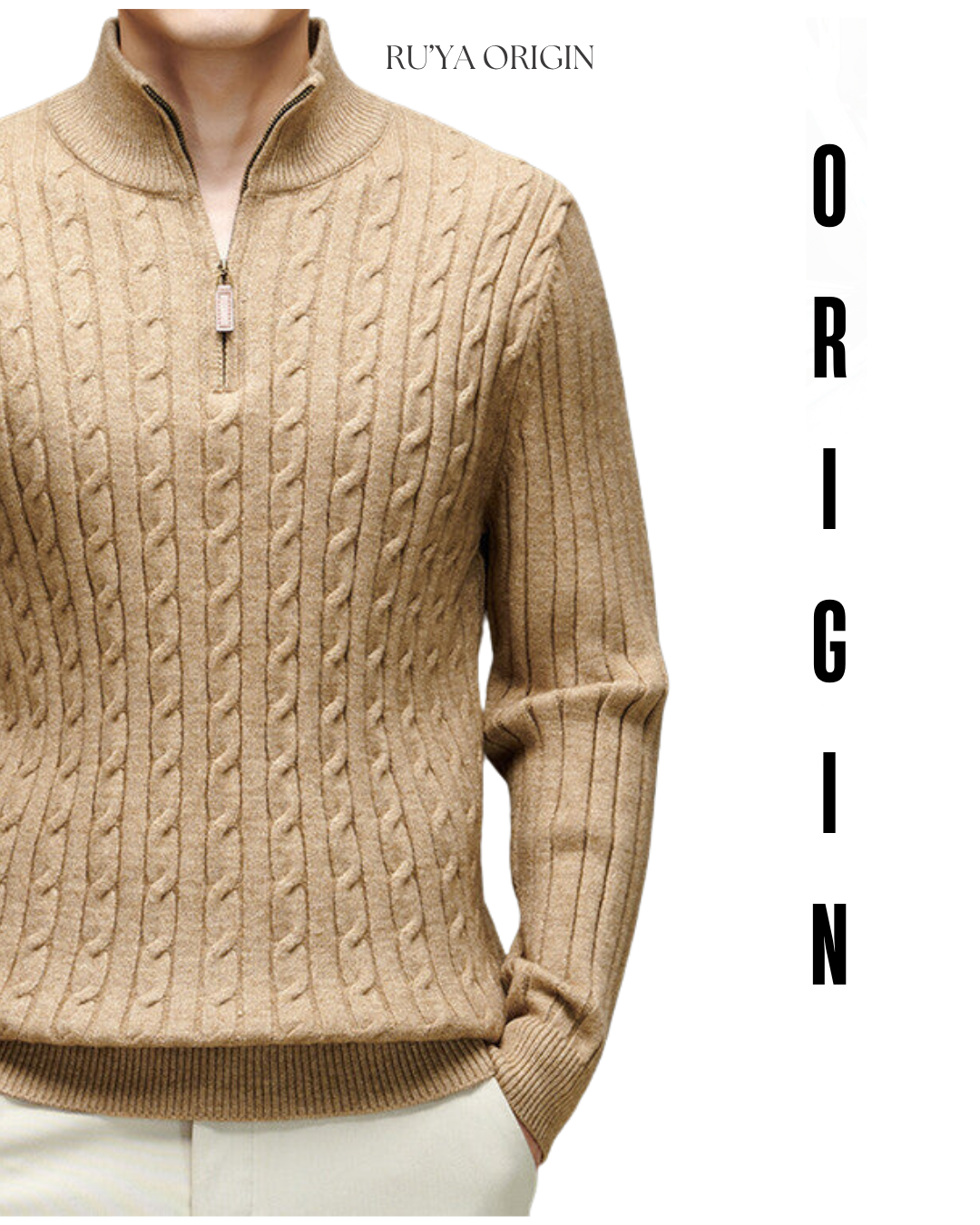 Cable Half Zip Knit