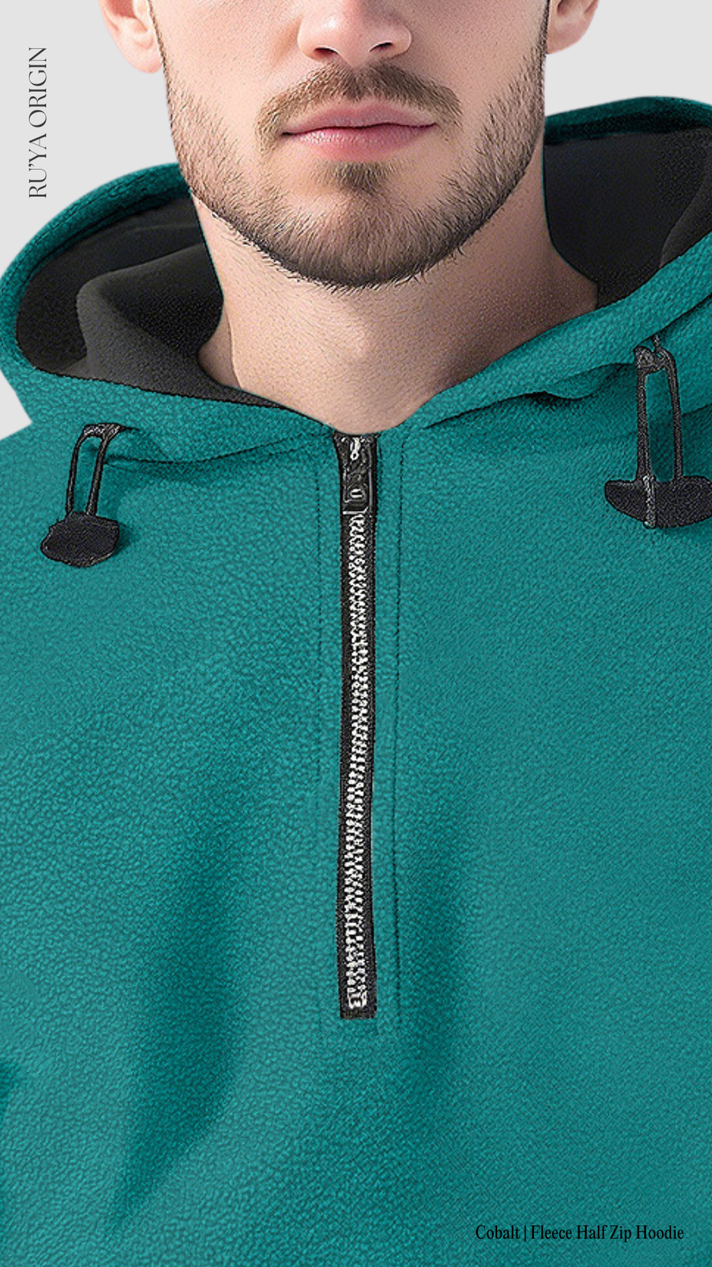 Fleece Half Zip Hoodie - Noir