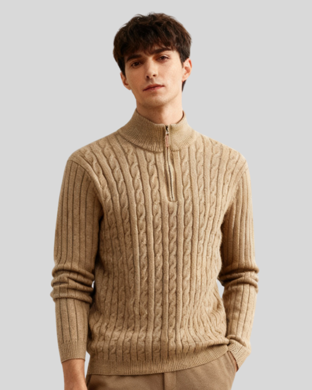 Cable Half Zip Knit