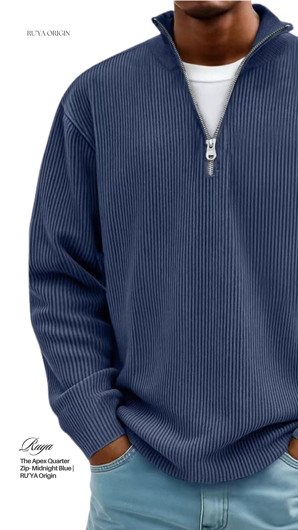 The Apex Quarter Zip - Midnight Blue