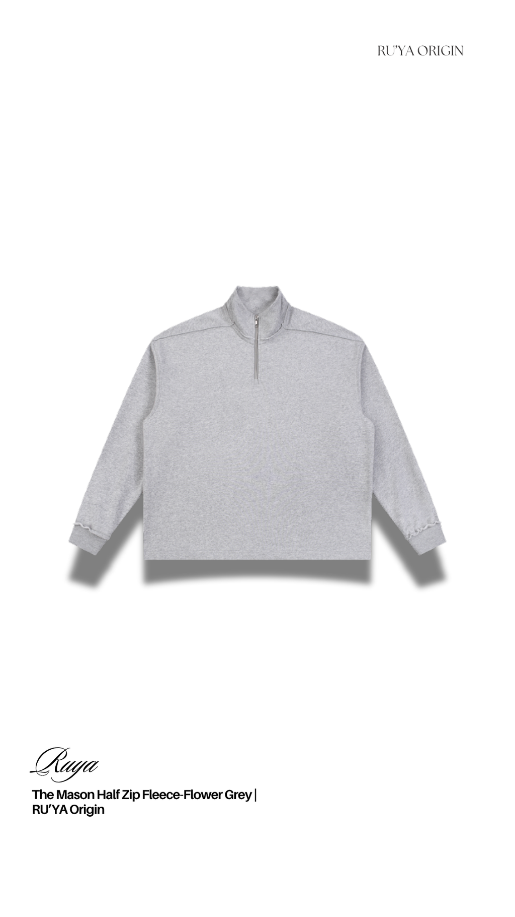 The Mason Half Zip Fleece - Flower Grey