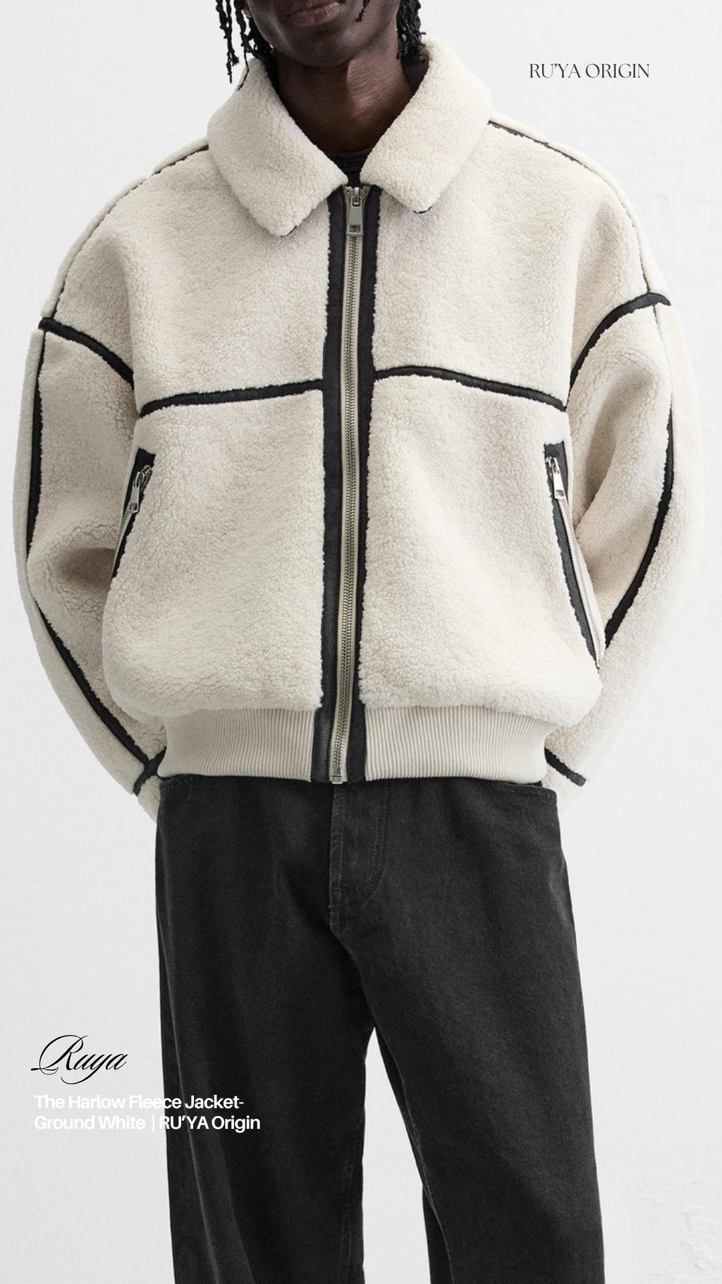 THE HARLOW FLEECE JACKET- GROUND WHITE