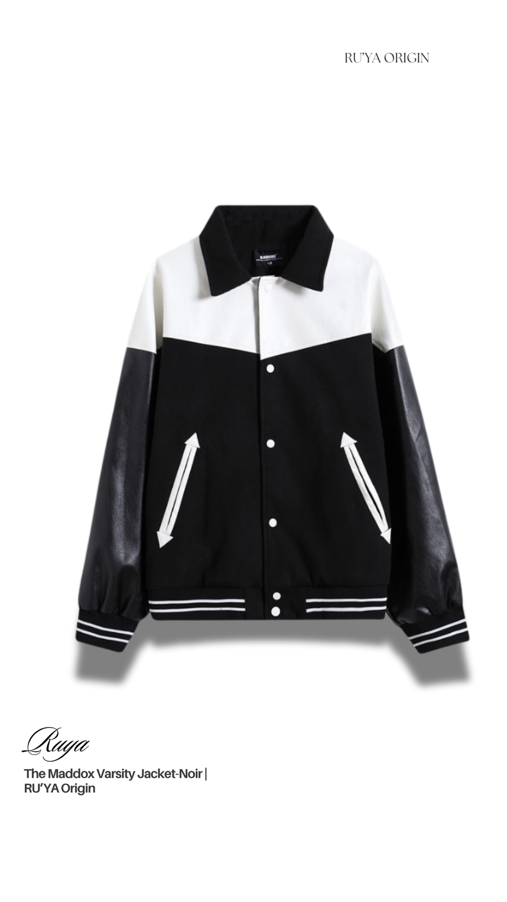 The Maddox Varsity Jacket - Noir