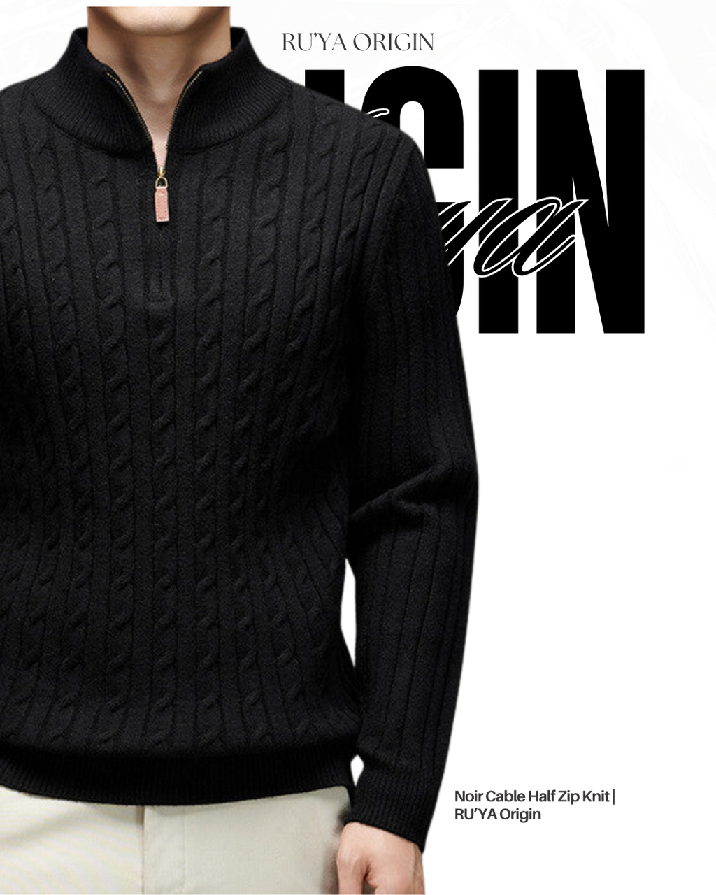 Cable Half Zip Knit
