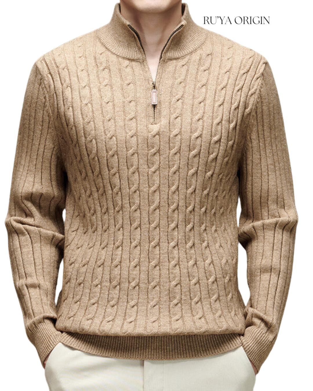 Cable Half Zip Knit