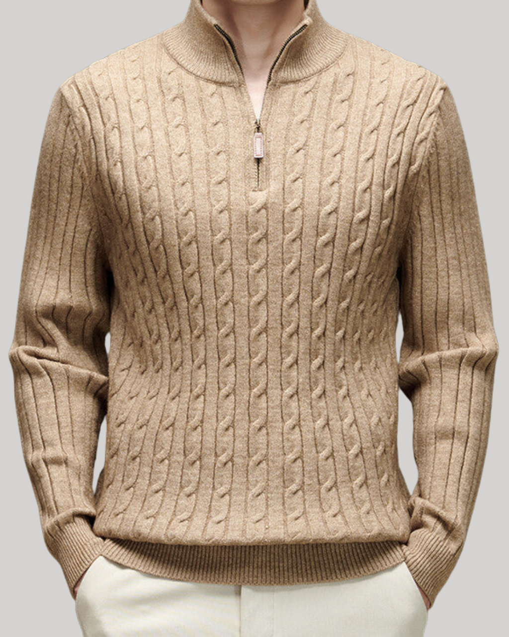 Cable Half Zip Knit