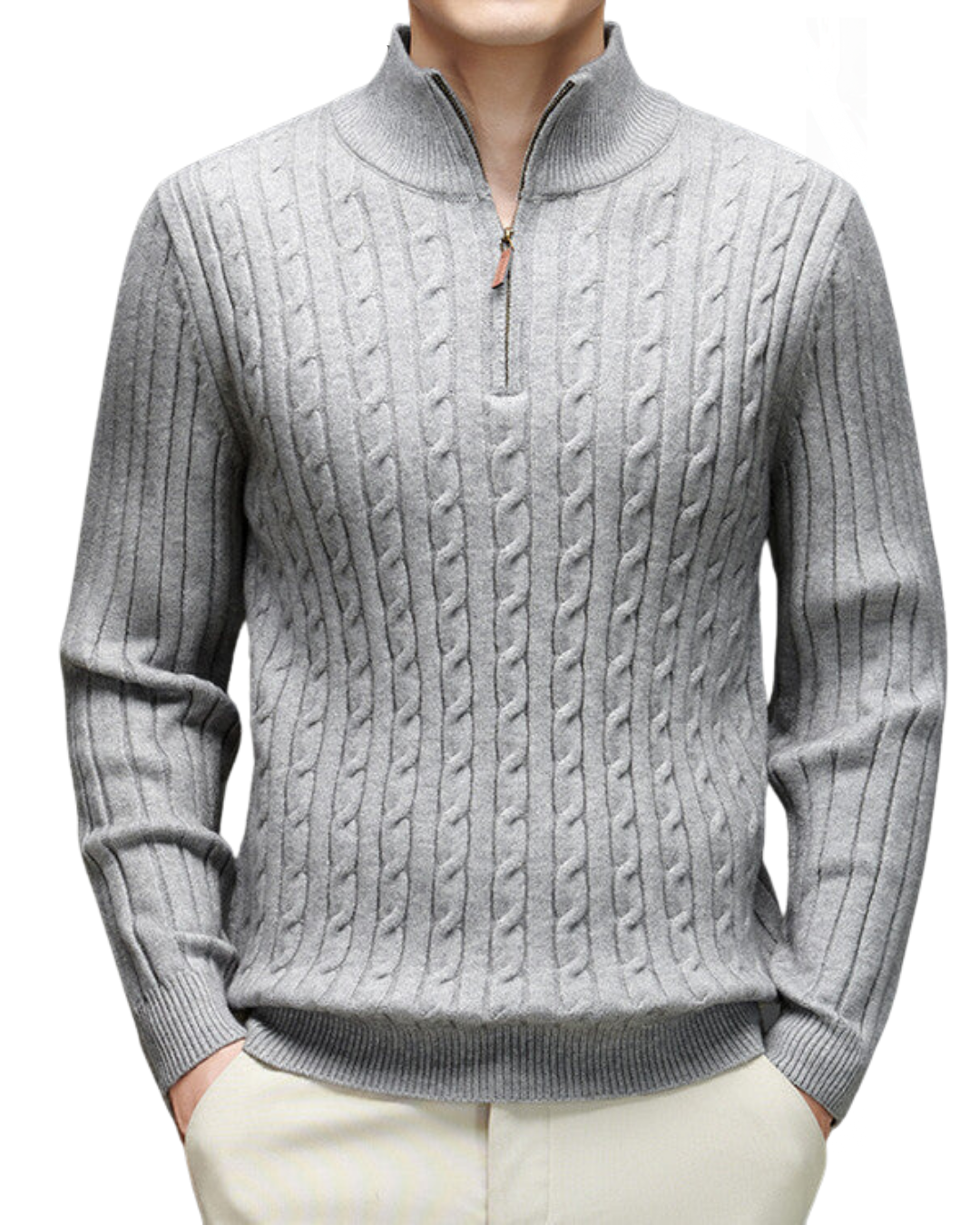 Cable Half Zip Knit