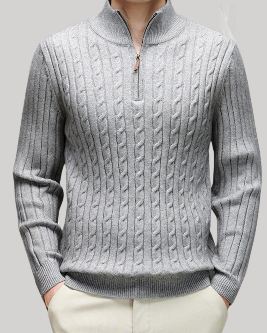 Cable Half Zip Knit