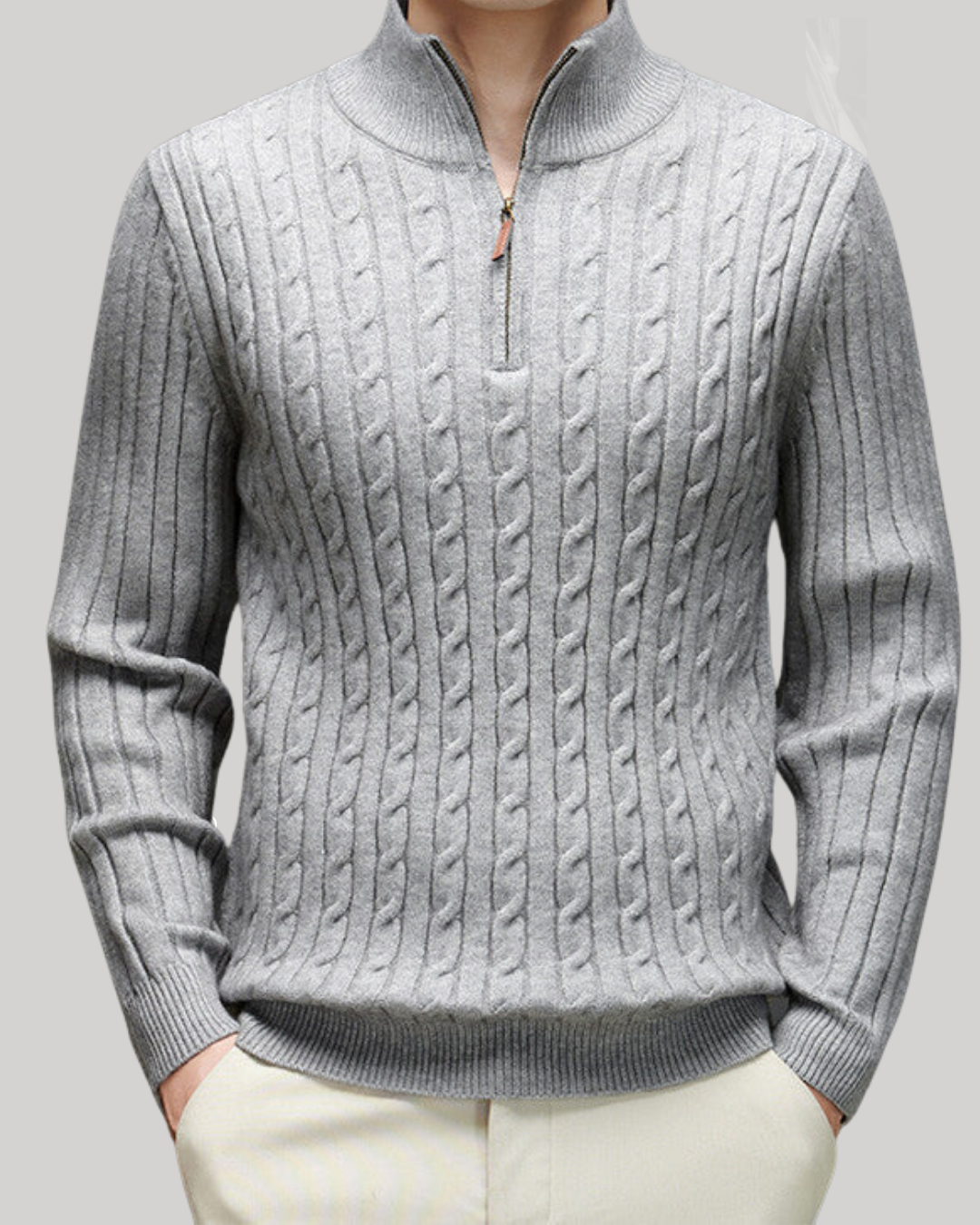 Cable Half Zip Knit
