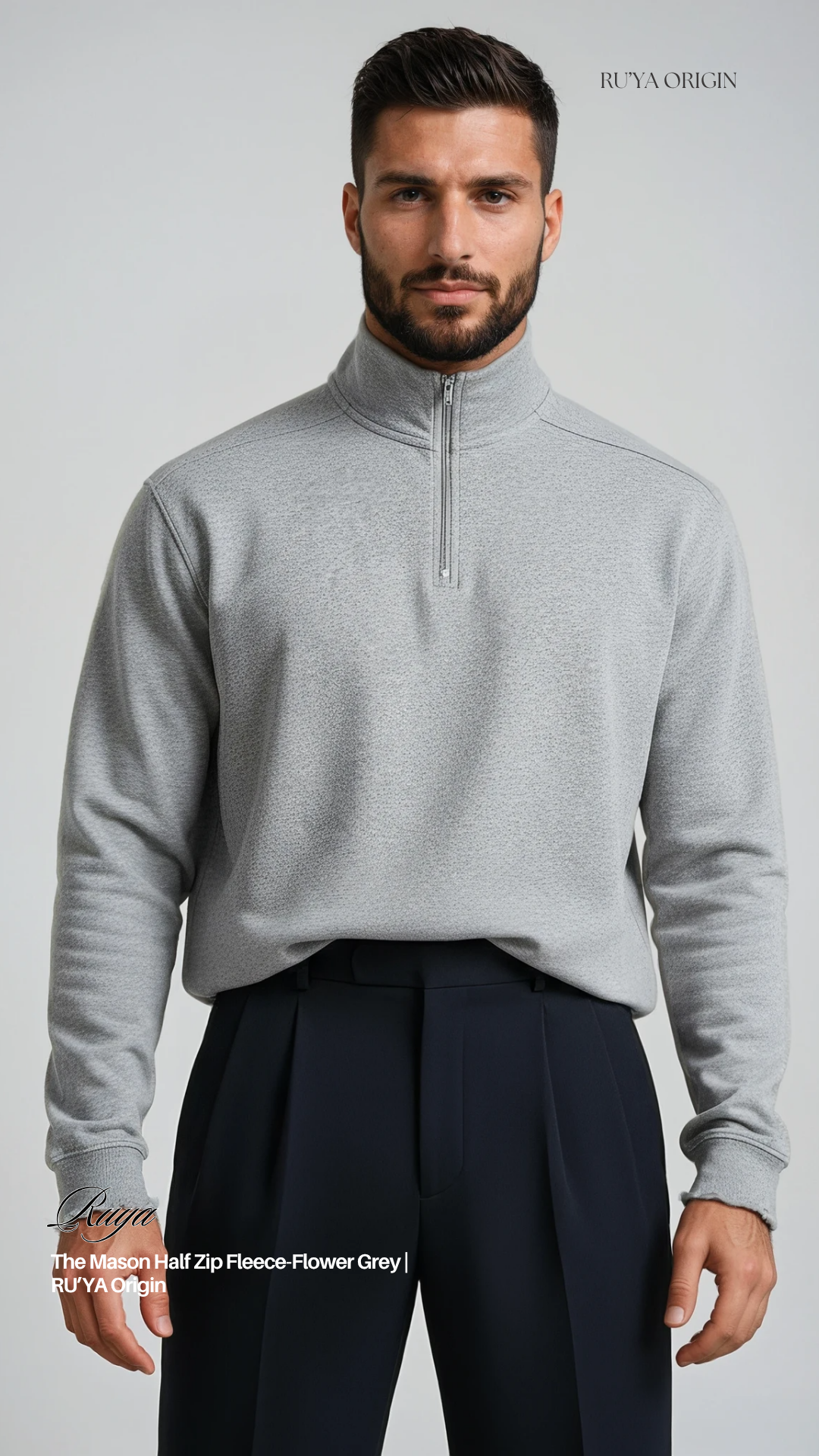 The Mason Half Zip Fleece - Noir