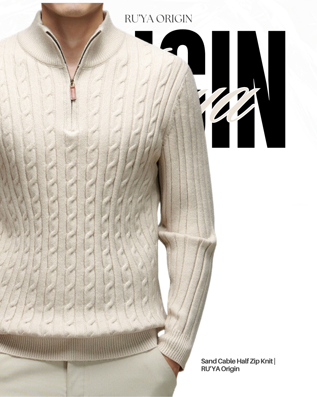 Cable Half Zip Knit