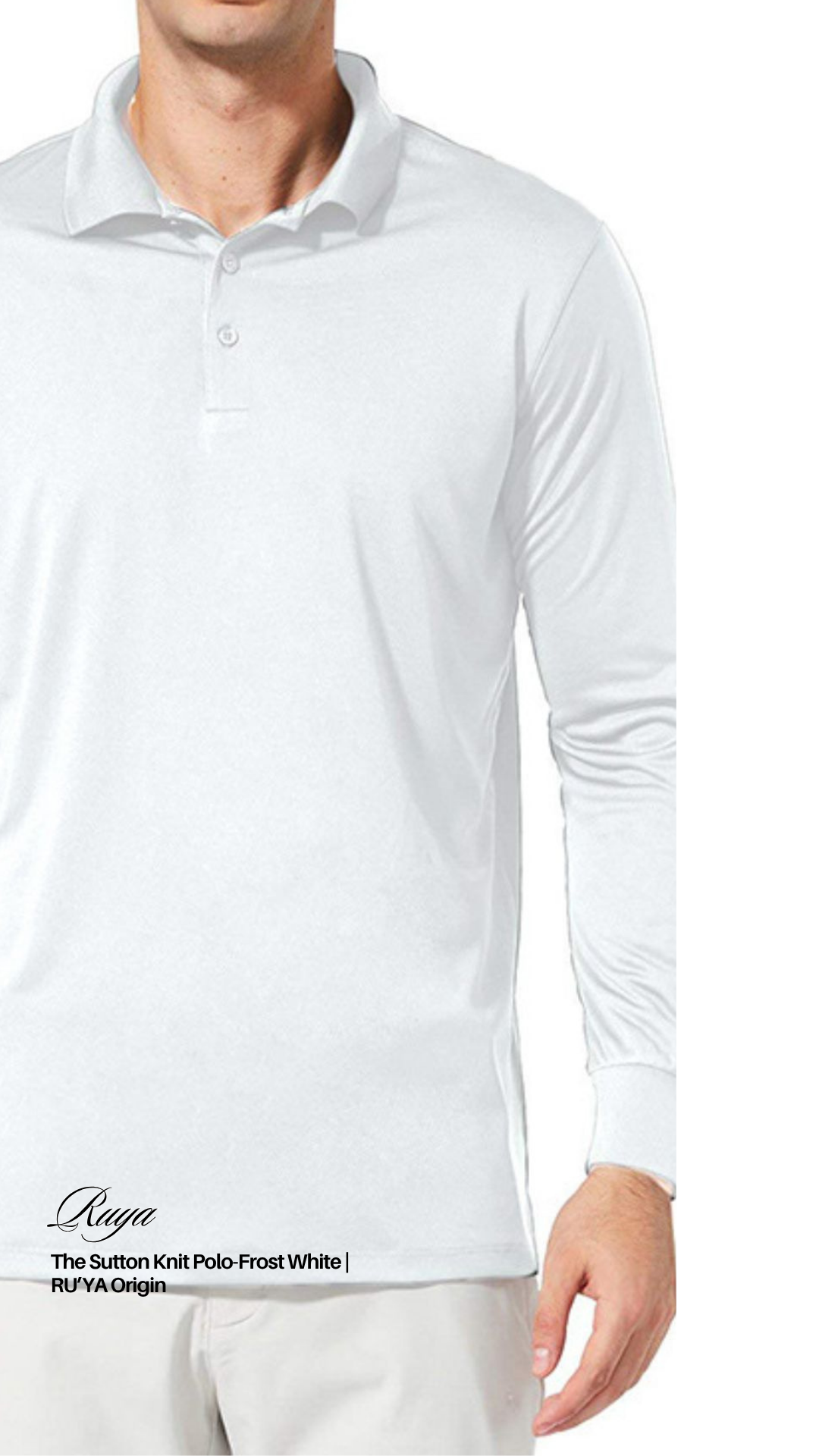 THE SUTTON KNIT POLO - FROST WHITE