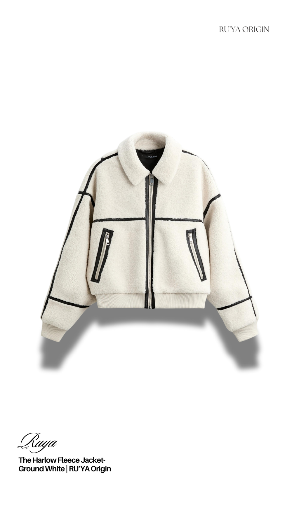 THE HARLOW FLEECE JACKET- GROUND WHITE