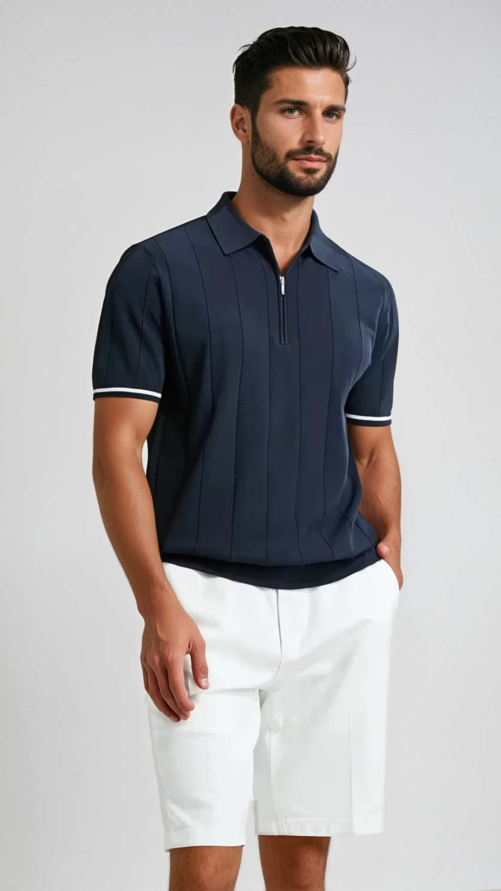 MARÉO Zip Knit Polo