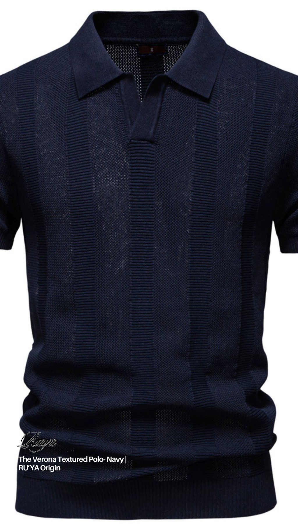 The Verona Textured Polo - Navy