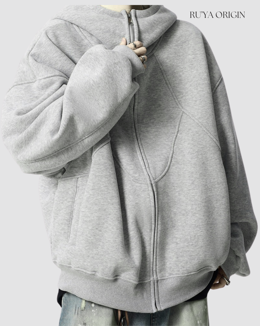 Oversized High Street Hoodie - Ash