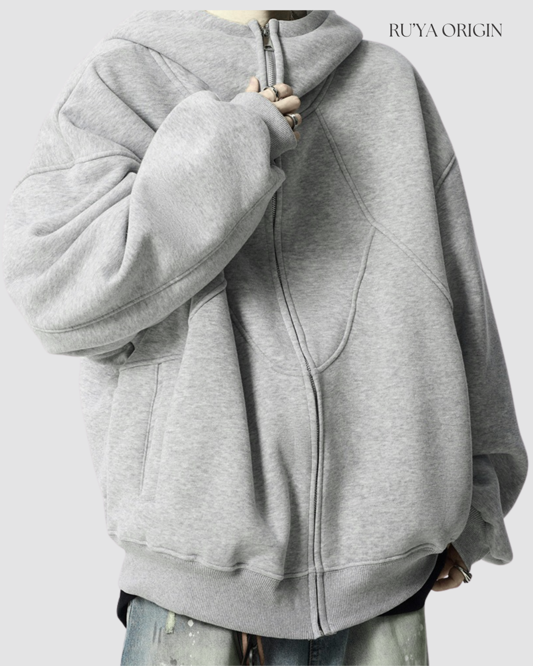 Oversized High Street Hoodie - Ash