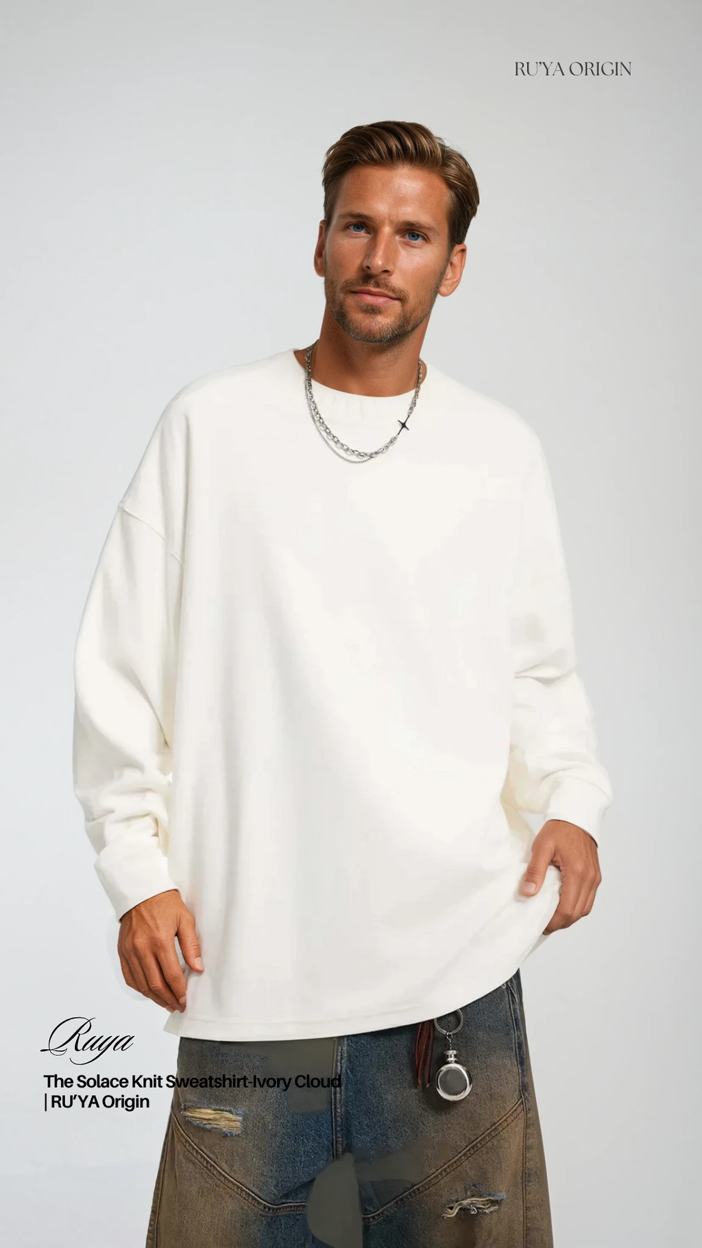 The Solace Knit Sweatshirt - Ash Mist