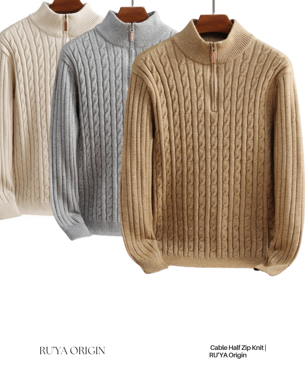 Cable Half Zip Knit