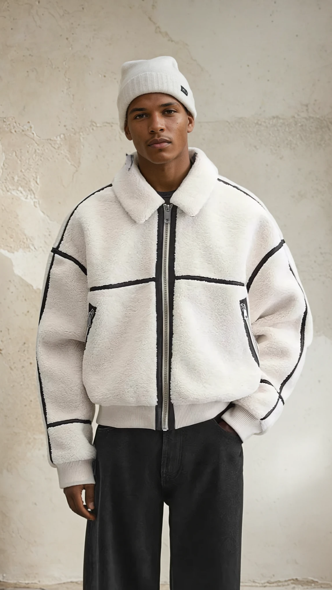 THE HARLOW FLEECE JACKET- GROUND WHITE