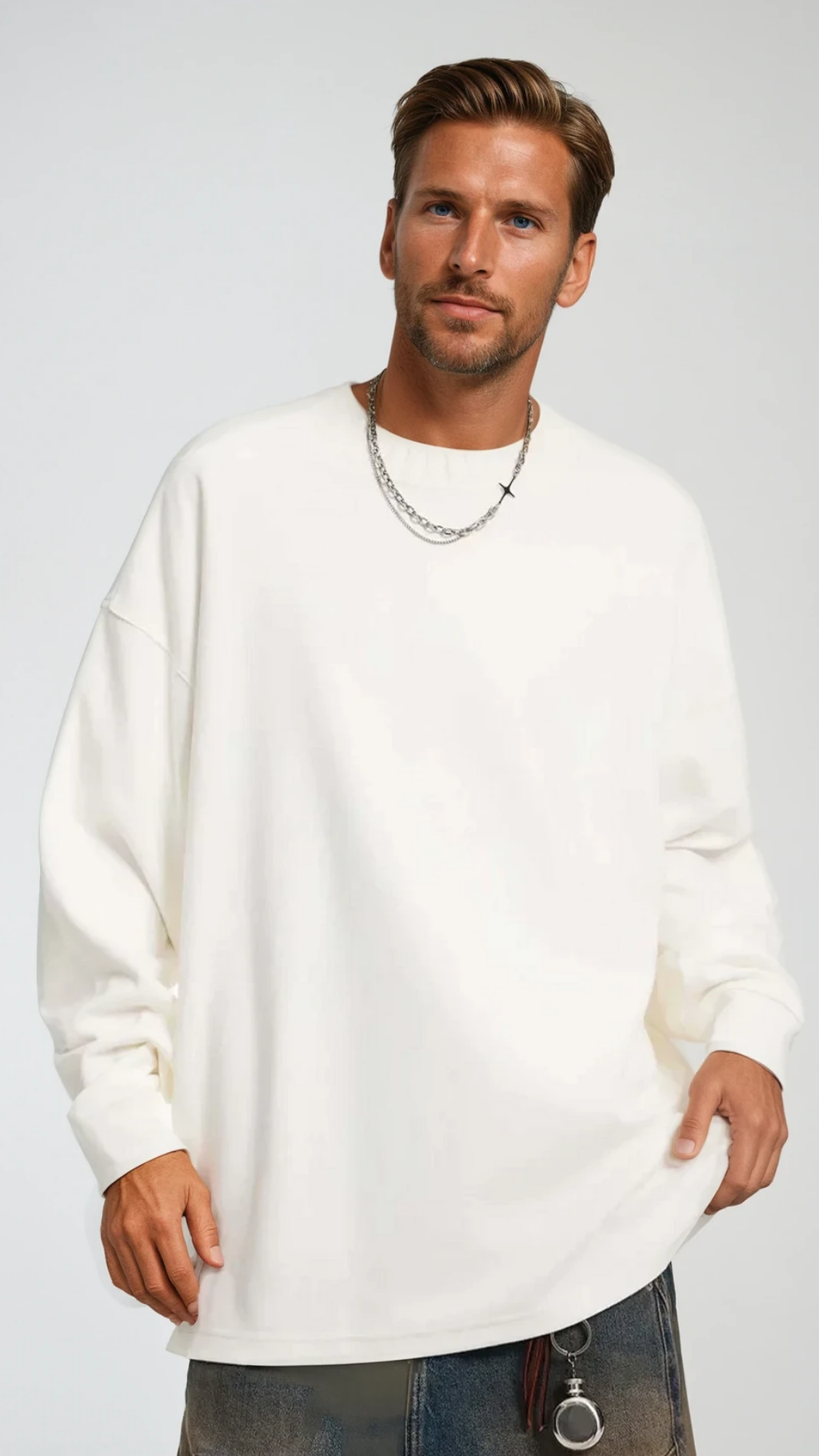 The Solace Knit Sweatshirt - Ash Mist