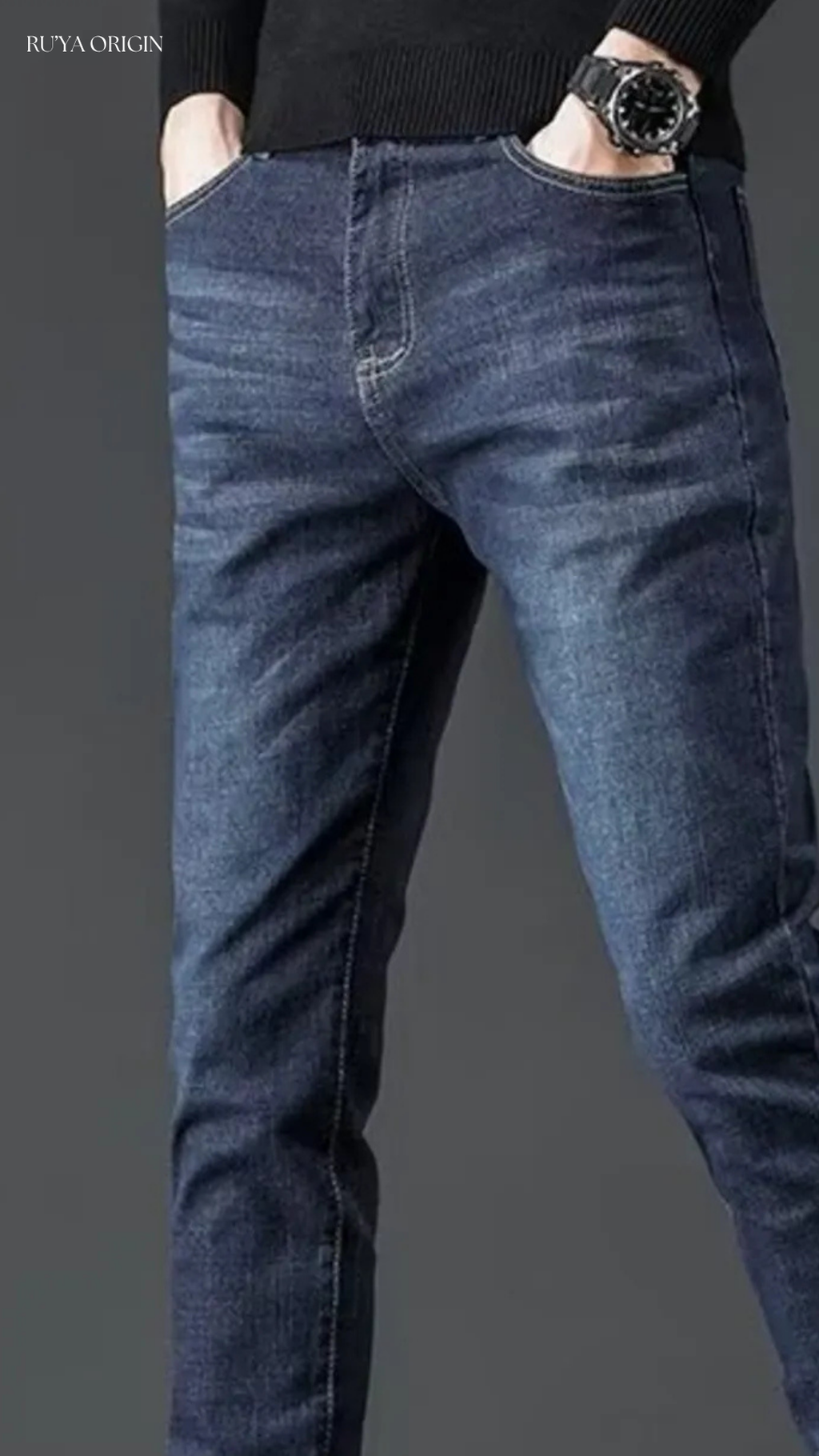 Slim Tapered Wash Jeans- Noir