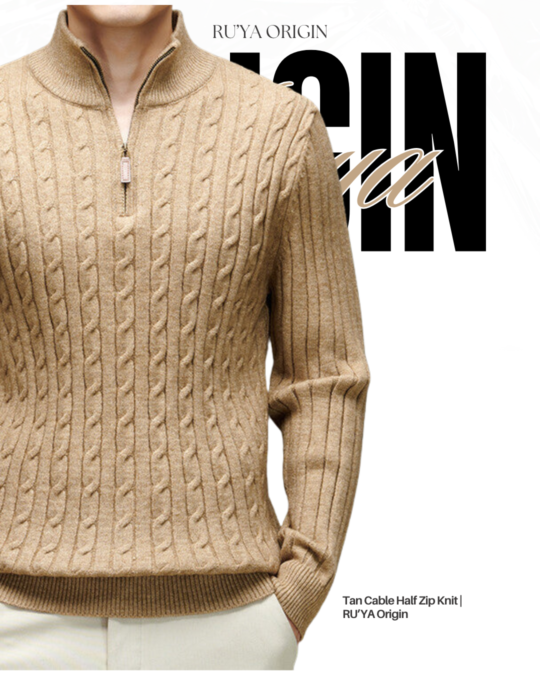 Cable Half Zip Knit
