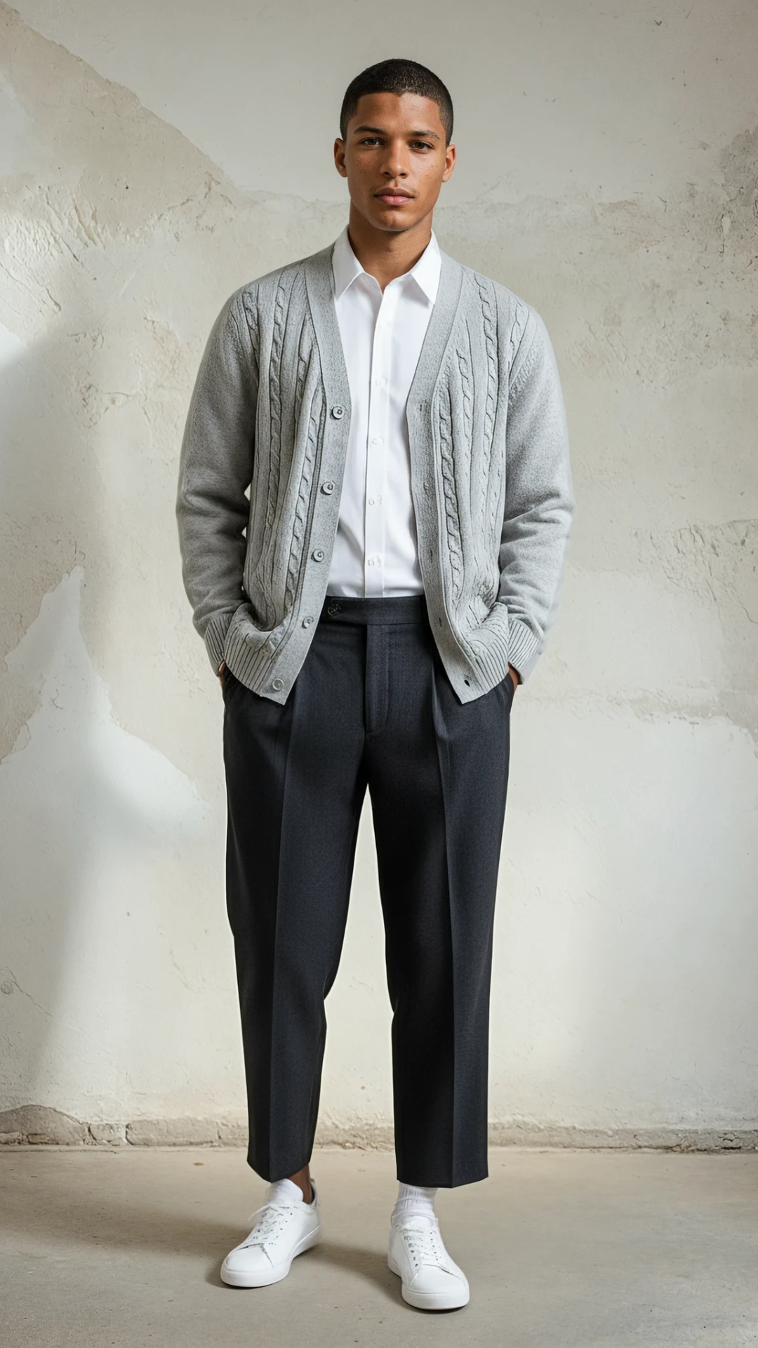 Cable Knit Mareno Cardigan - Midnight