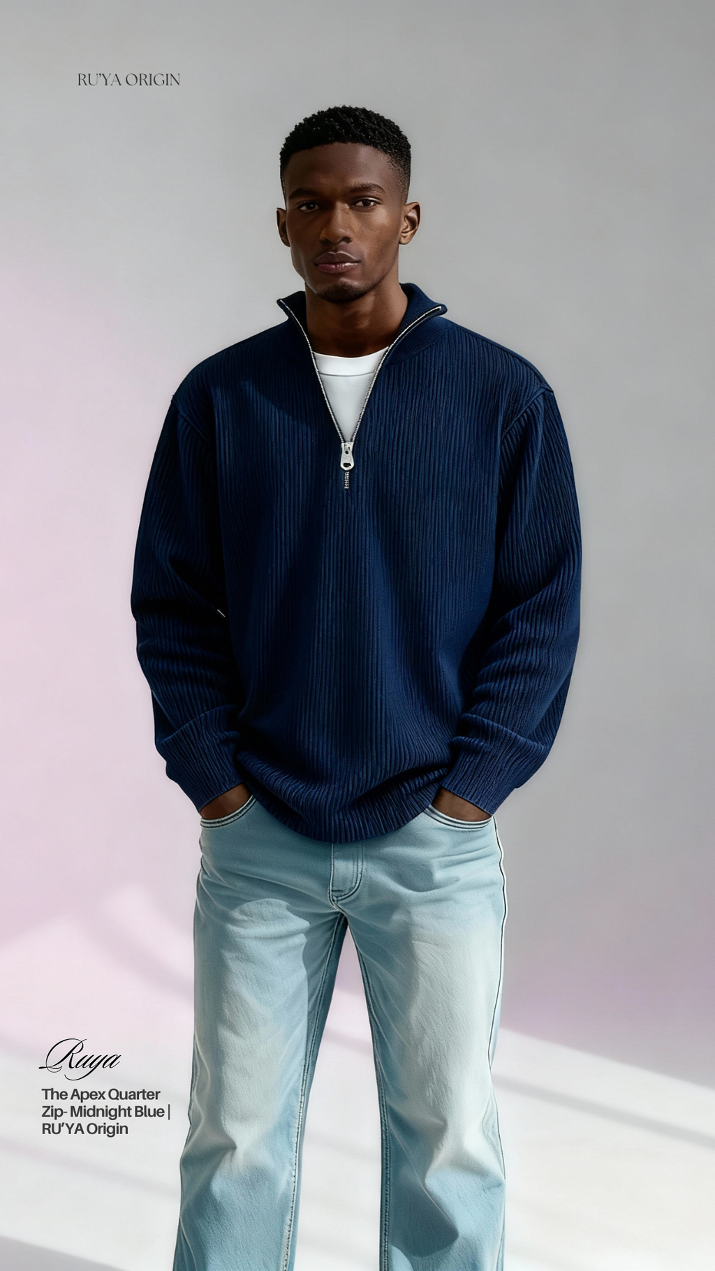 The Apex Quarter Zip - Midnight Blue