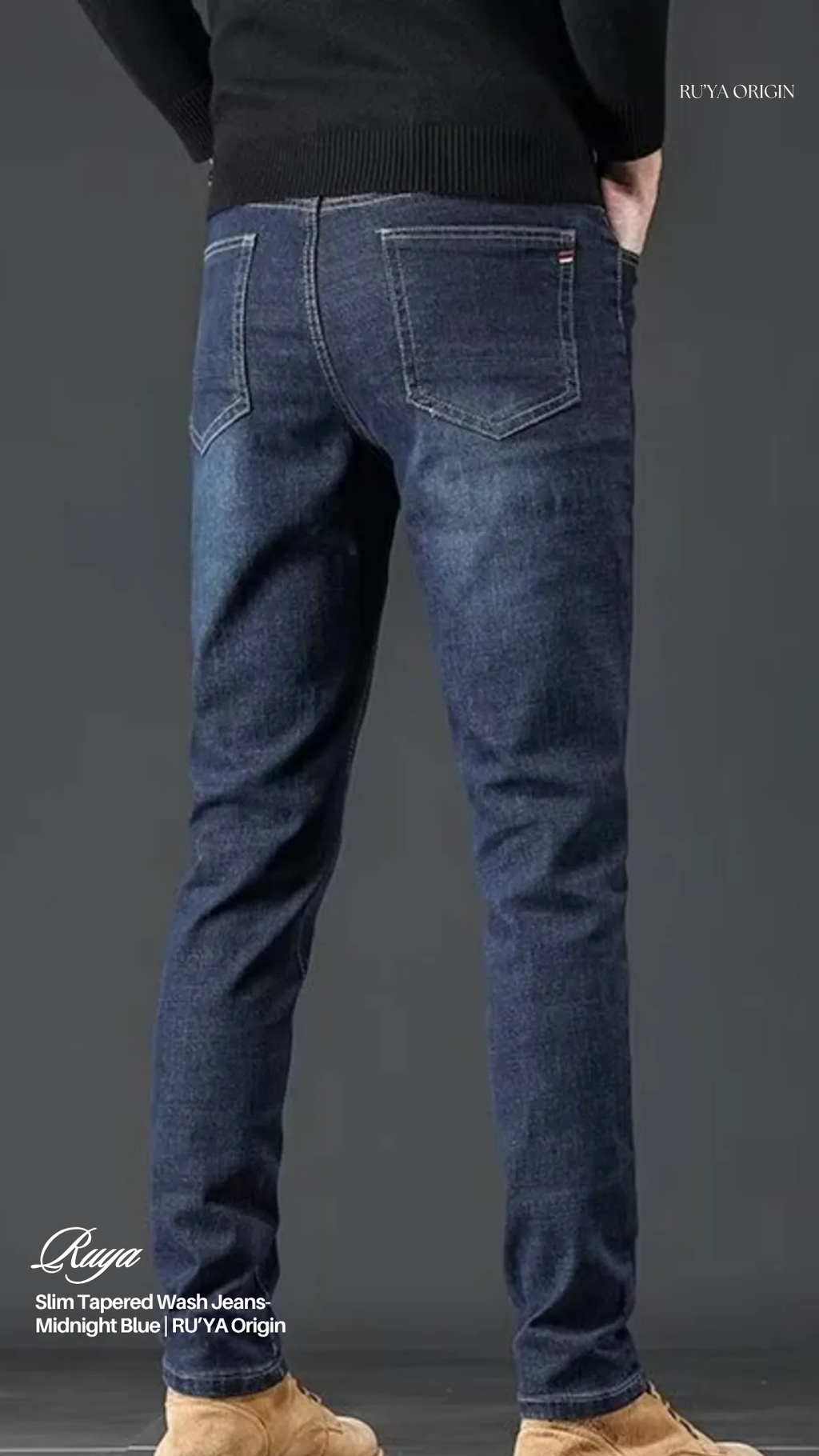 Slim Tapered Wash Jeans- Noir