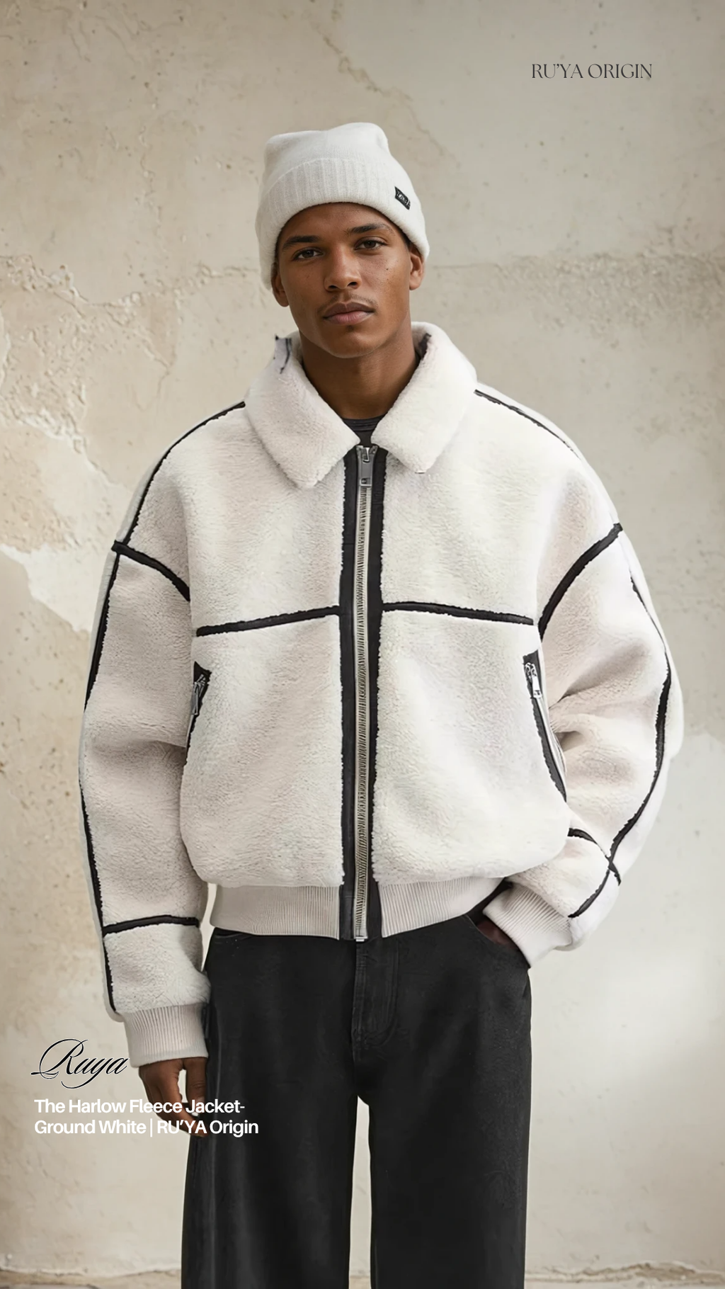 THE HARLOW FLEECE JACKET- GROUND WHITE