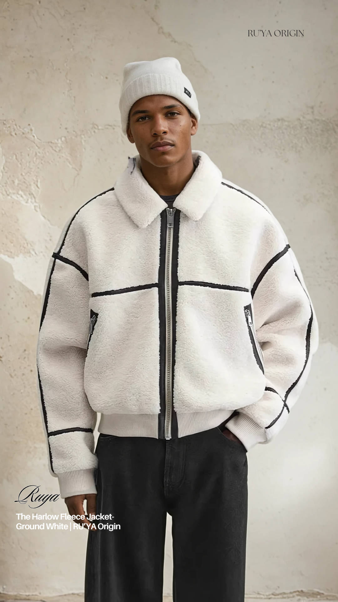 THE HARLOW FLEECE JACKET- GROUND WHITE