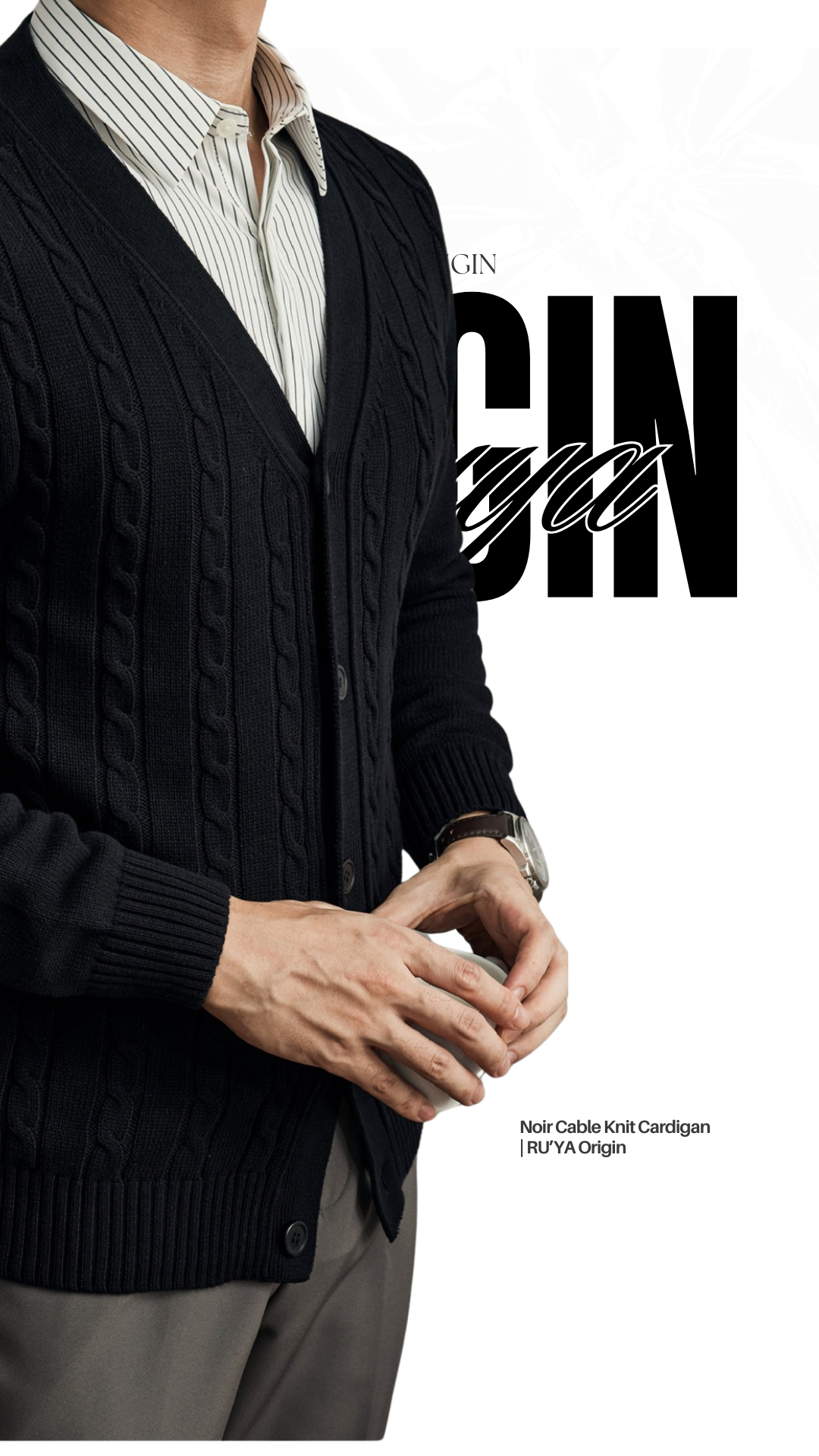 Cable Knit Mareno Cardigan - Midnight