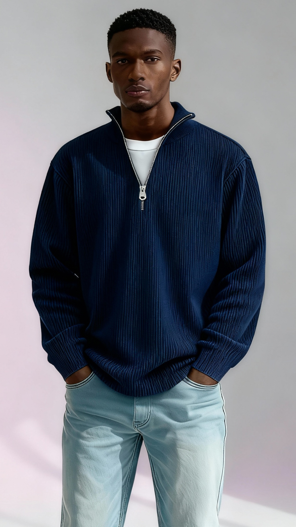 The Apex Quarter Zip - Midnight Blue