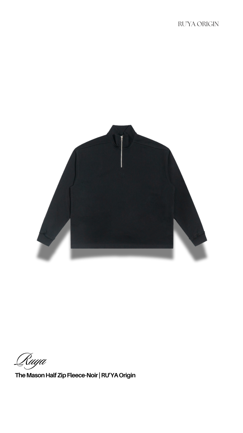 The Mason Half Zip Fleece - Noir