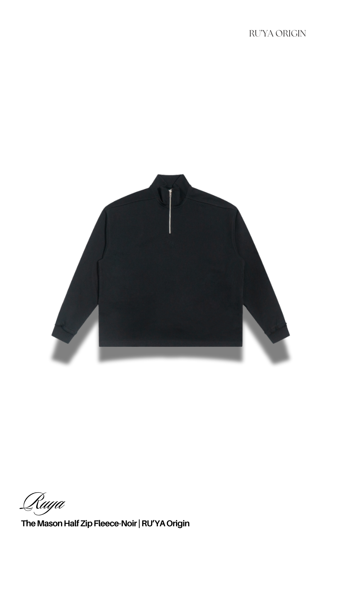 The Mason Half Zip Fleece - Noir