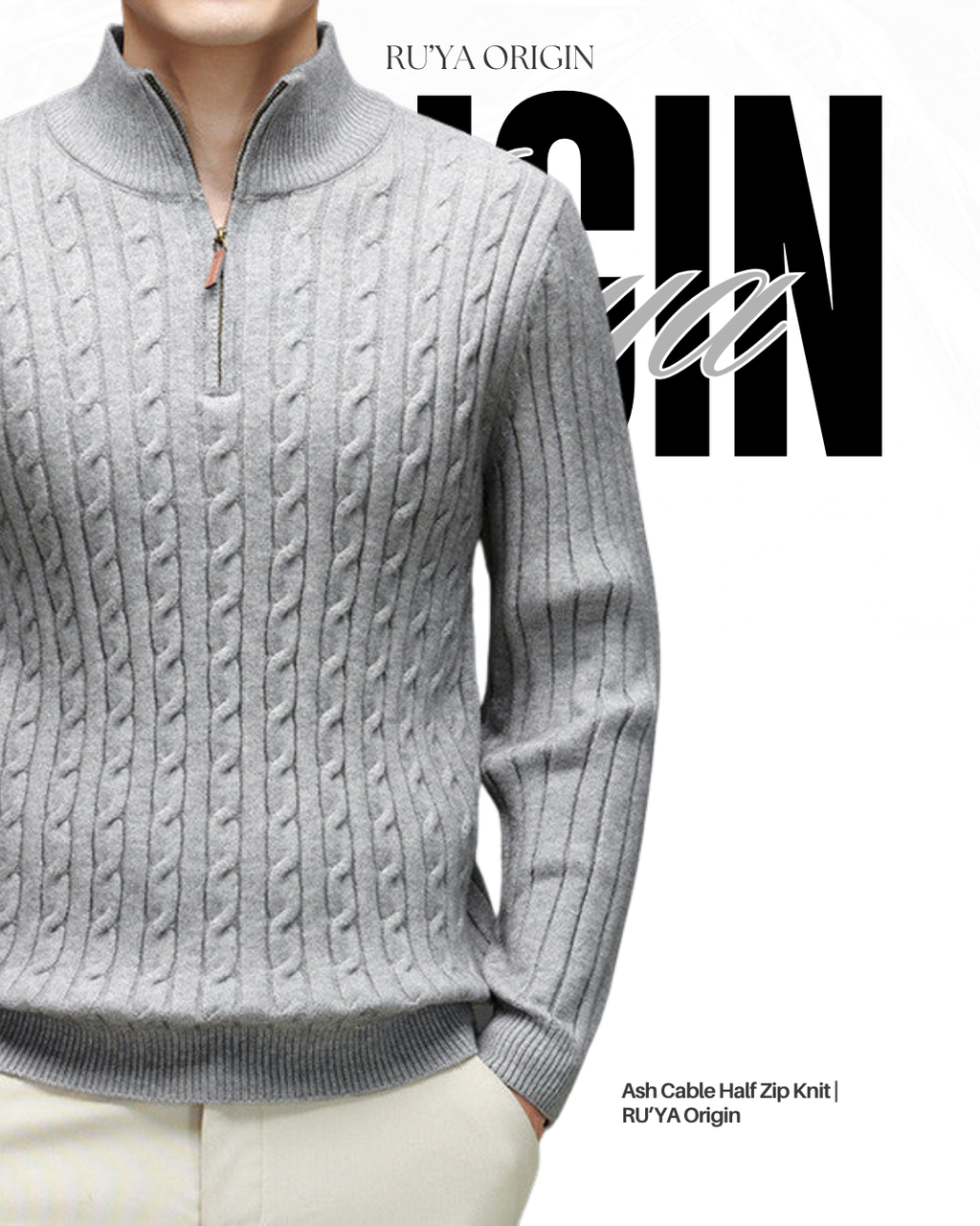Cable Half Zip Knit