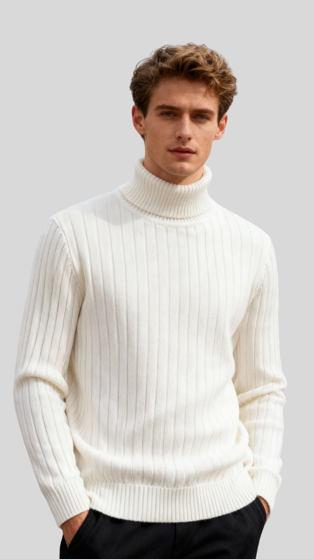 The Enzo Turtleneck - Ecru