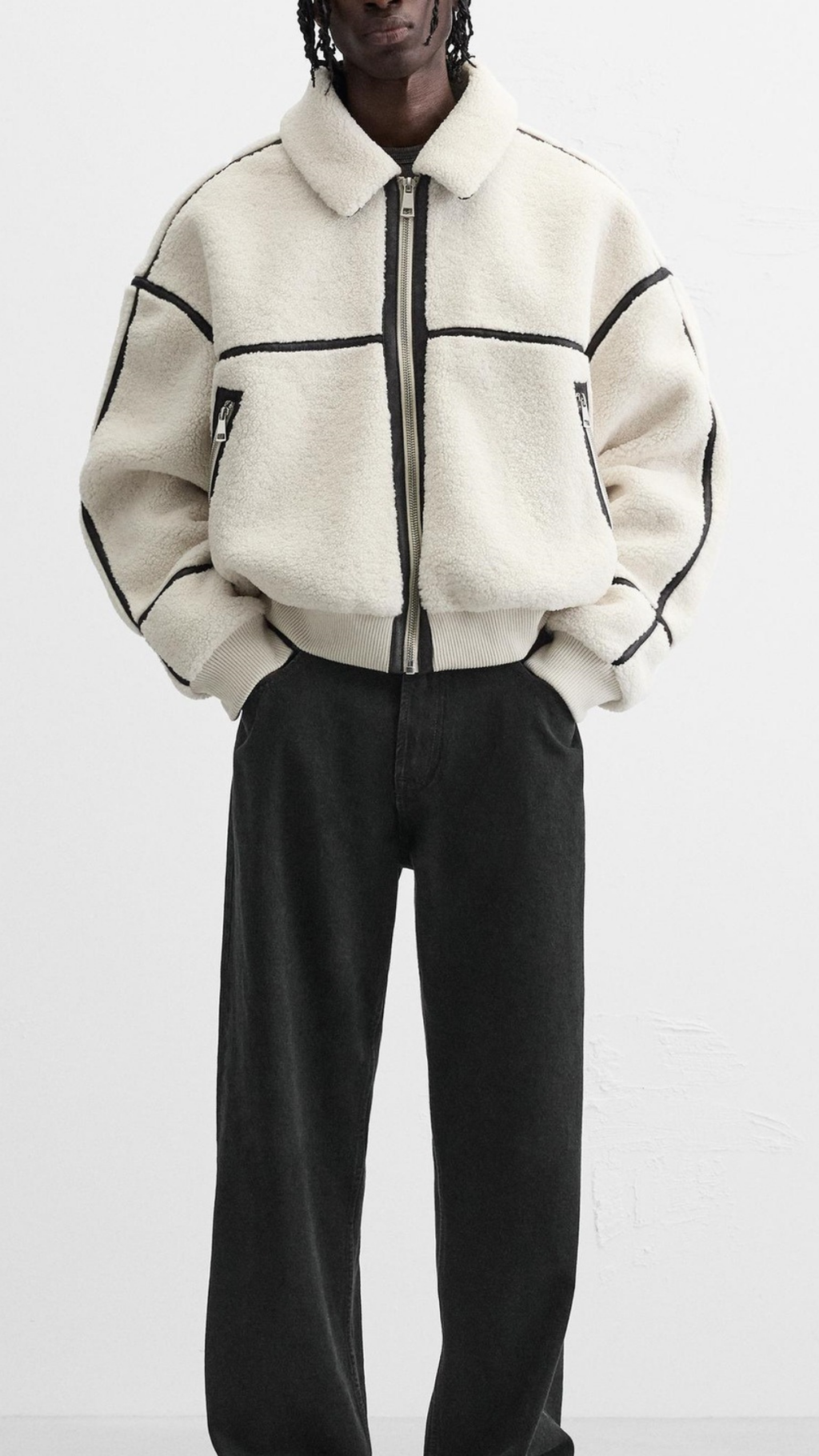 THE HARLOW FLEECE JACKET- GROUND WHITE