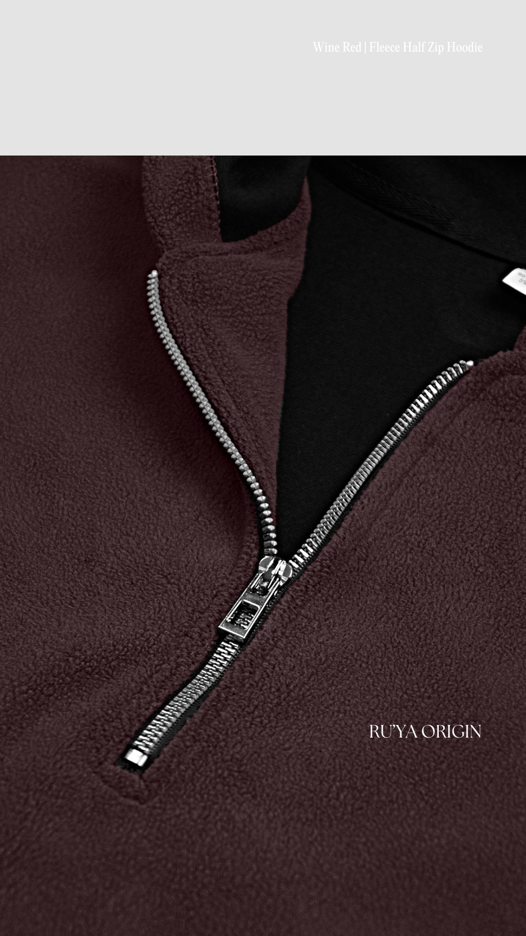Fleece Half Zip Hoodie - Noir