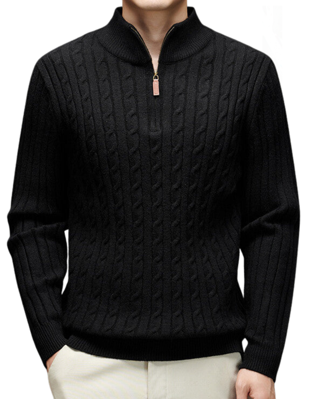 Cable Half Zip Knit