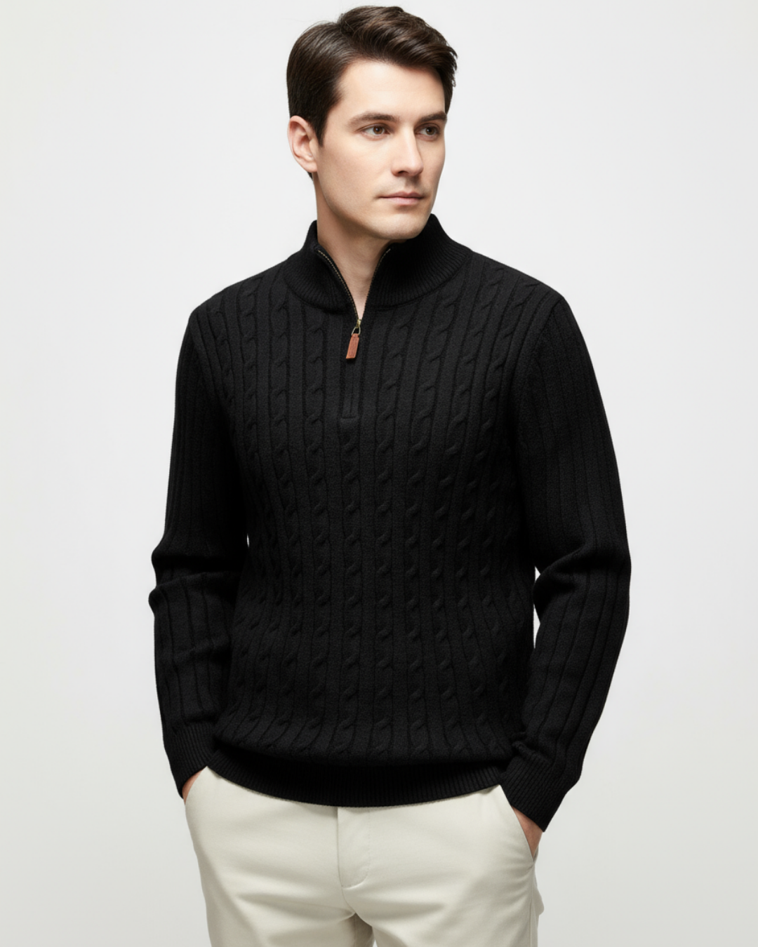 Cable Half Zip Knit